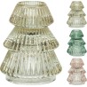 Vase en verre transparent, forme conique avec stries, dégradé de couleurs délicates. Vase en verre transparent, forme conique avec stries, dégradé de couleurs délicates.