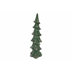 Arbre de Noël en verre vert, élégant et stylisé, forme conique avec des branches détaillées.