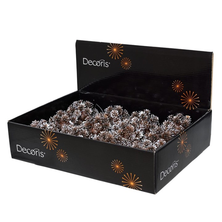 Boîte noire avec des pommes de pin décoratives et un motif festif en relief.