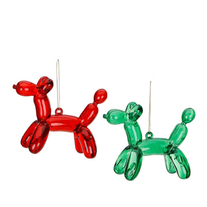 Chien ballon rouge ou vert