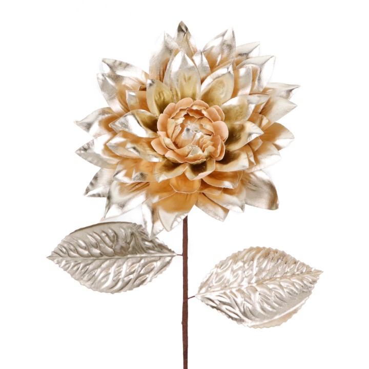 Tige de fleur métallisée dorée