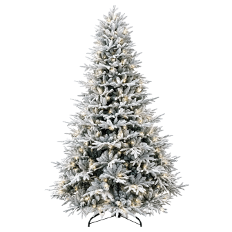 Sapin de Noël artificiel de luxe Monaco floqué lumineux