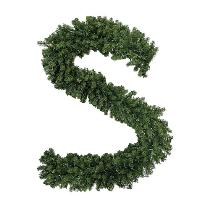 Couronne verte en forme de S, évoquant un style festif et naturel.