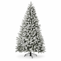 Sapin de Noël artificiel floqué blanc