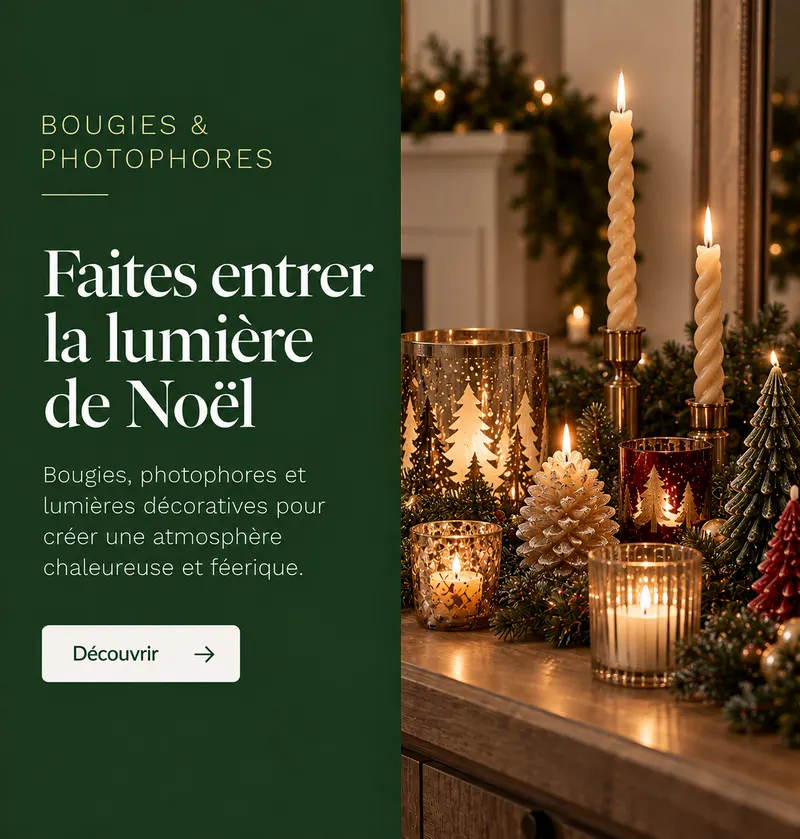 Des lumières qui font briller Noël : bougies et photophores