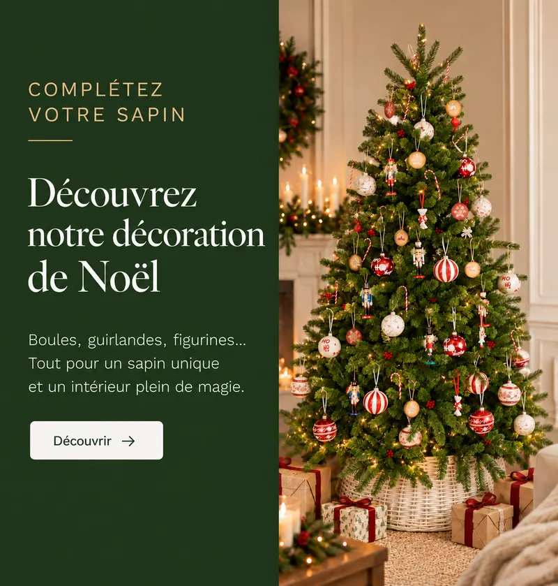 Découvrez notre décoration de Noël : boules, guirlandes et figurines